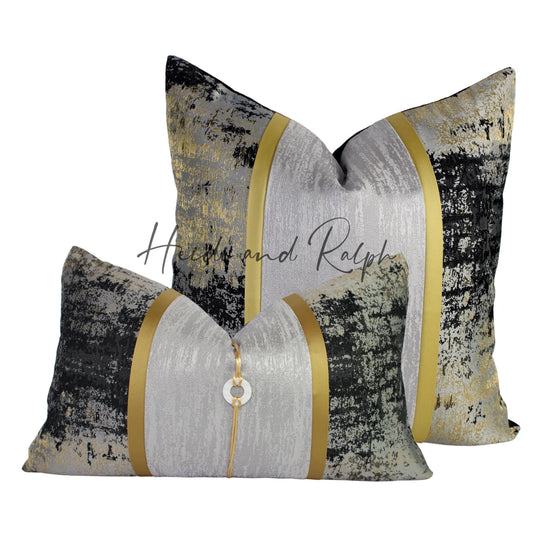 Houston Grey Gold Bantal Sofa (Cushion Cover)