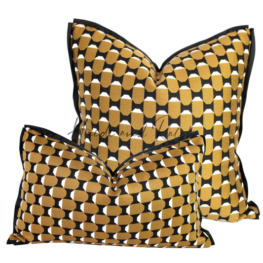 Helen Octagonal Black Gold Bantal Sofa (Cushion Cover)