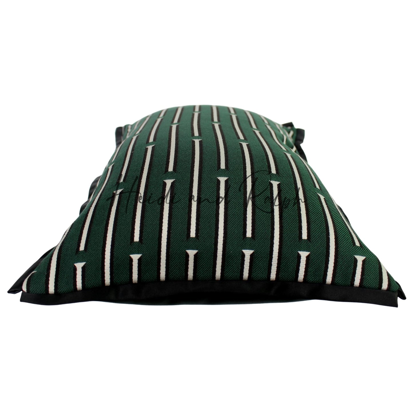 Henley Emerald Green White Line Bantal Sofa (Cushion Cover)