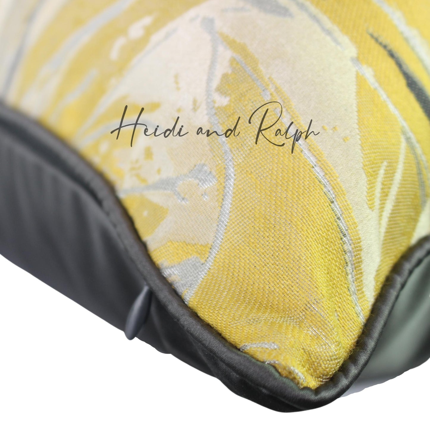 Haven Leaf Bantal Sofa Gold Grey (Cushion Cover)