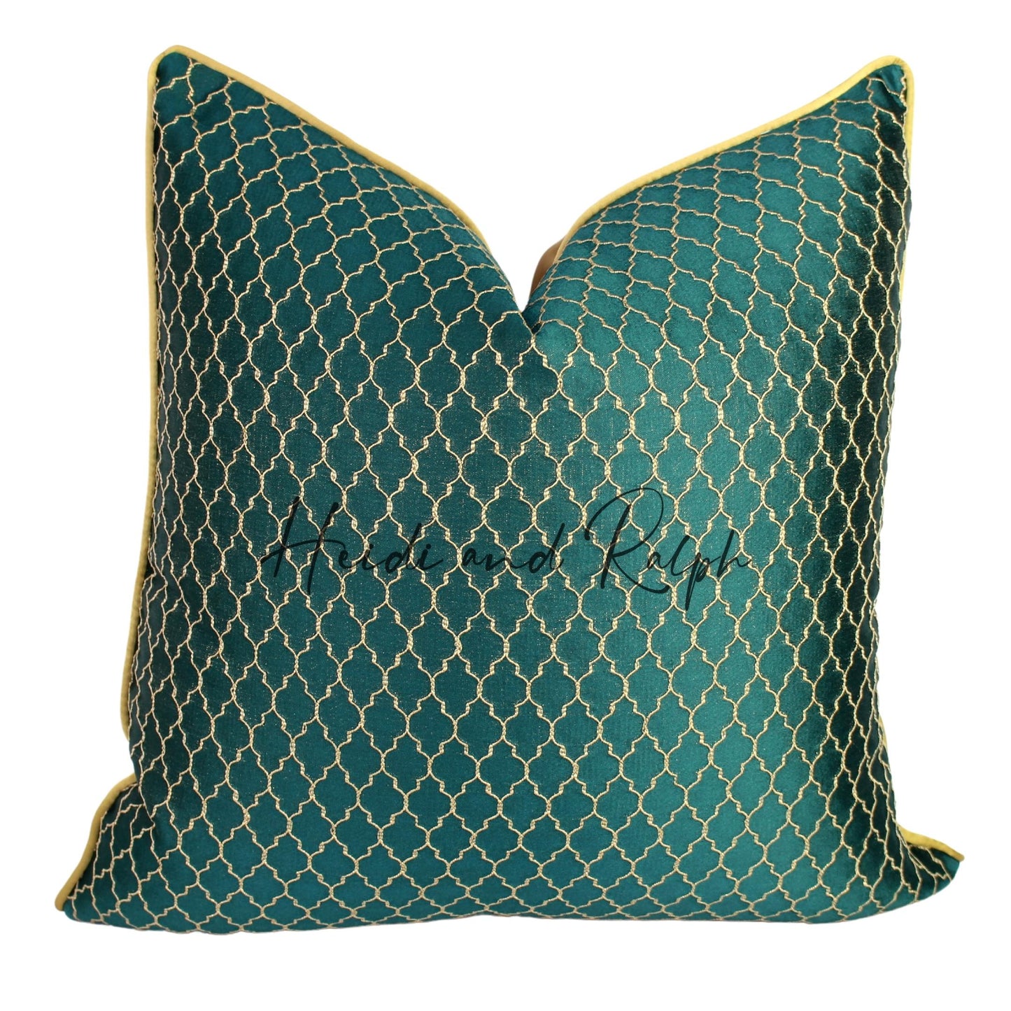 Havana Emerald Gold Trellis Bantal Sofa (Cushion Cover)