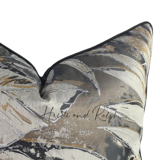 Haven Leaf Bantal Sofa Black Brown (Cushion Cover)