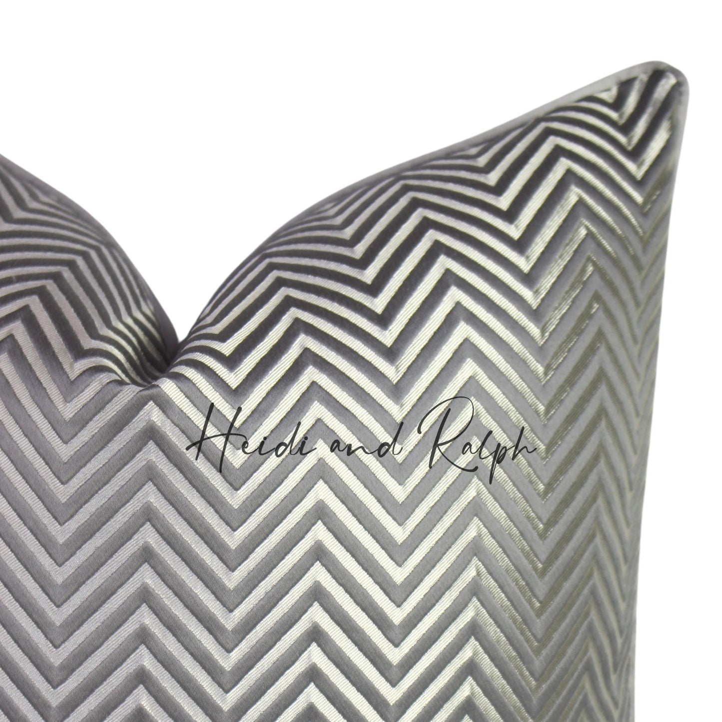 Huxley Silver Chevron Bantal Sofa (Cushion Cover)