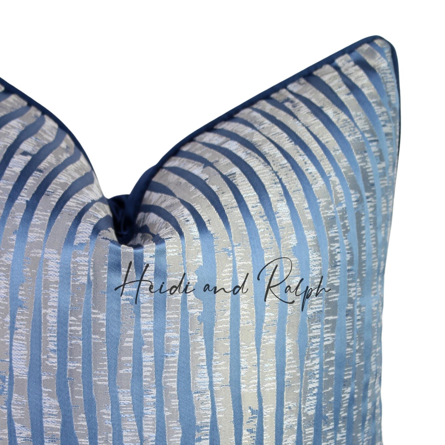 Haddon Silver Blue Line Bantal Sofa (Cushion Cover)