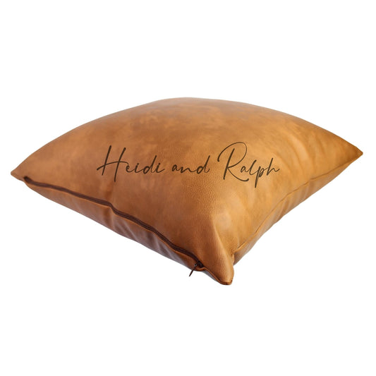 Haddelyn Brown Leather Bantal Sofa (Cushion Cover)