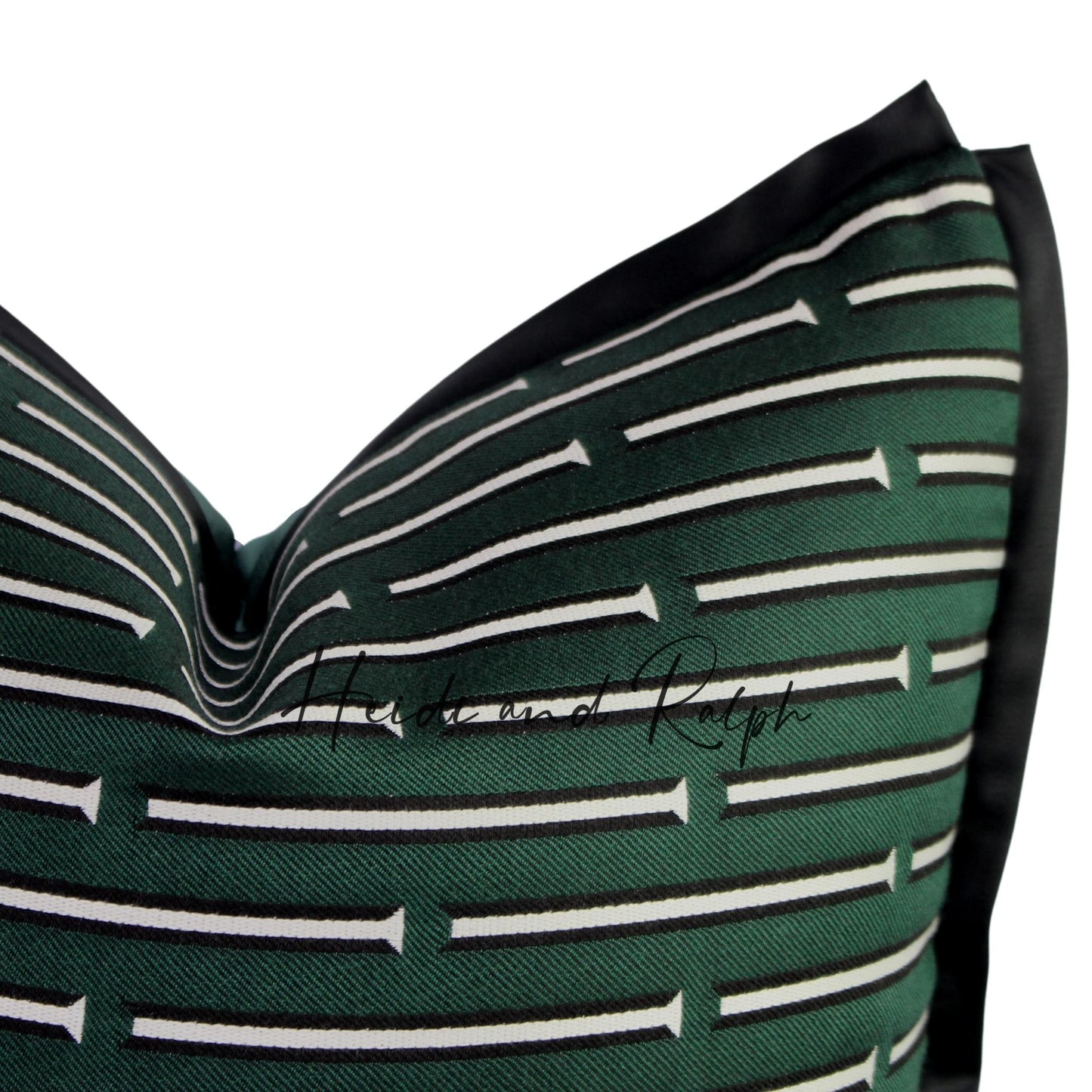 Henley Emerald Green White Line Bantal Sofa (Cushion Cover)