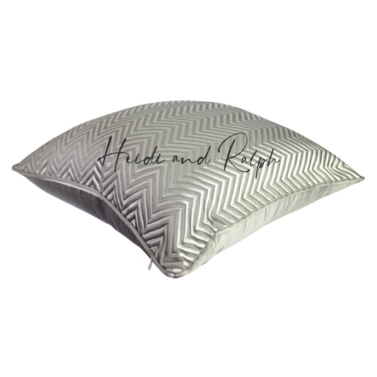 Huxley Silver Chevron Bantal Sofa (Cushion Cover)