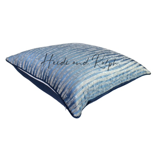 Haddon Silver Blue Line Bantal Sofa (Cushion Cover)