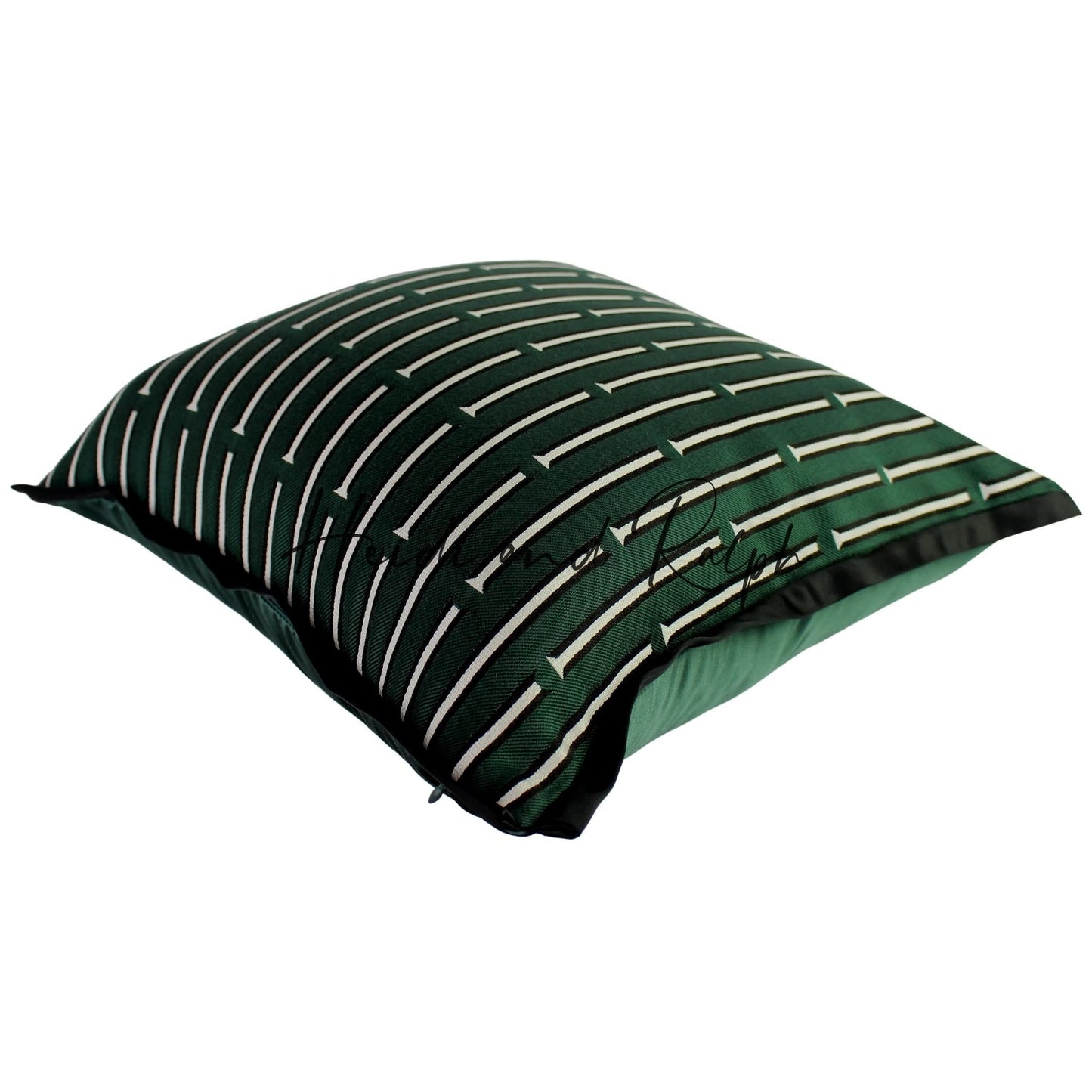 Henley Emerald Green White Line Bantal Sofa (Cushion Cover)