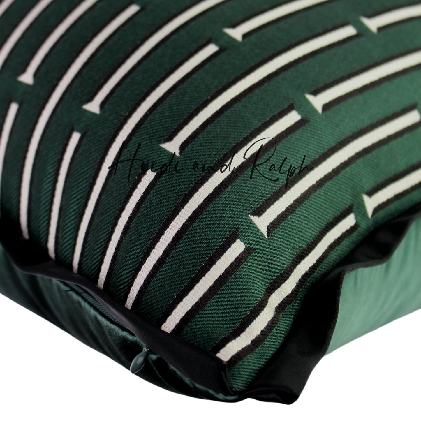 Henley Emerald Green White Line Bantal Sofa (Cushion Cover)