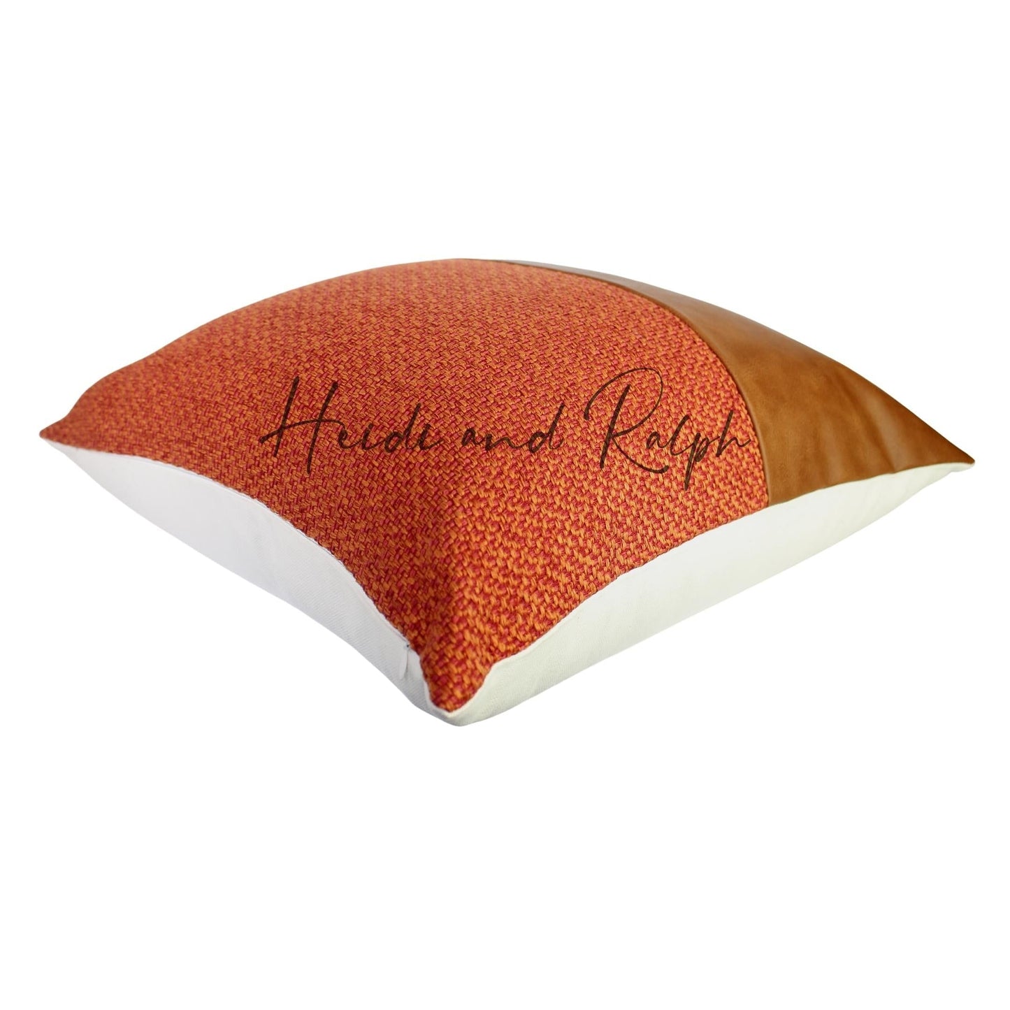 Hera Half Faux Leather Bantal Sofa Red (Cushion Cover)