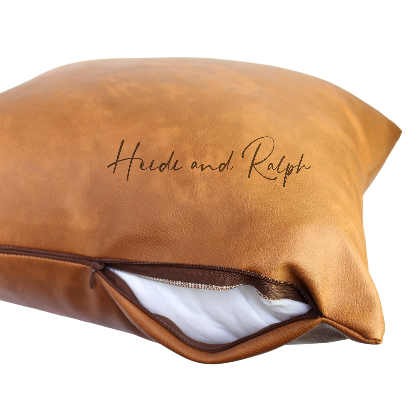 Haddelyn Brown Leather Bantal Sofa (Cushion Cover)