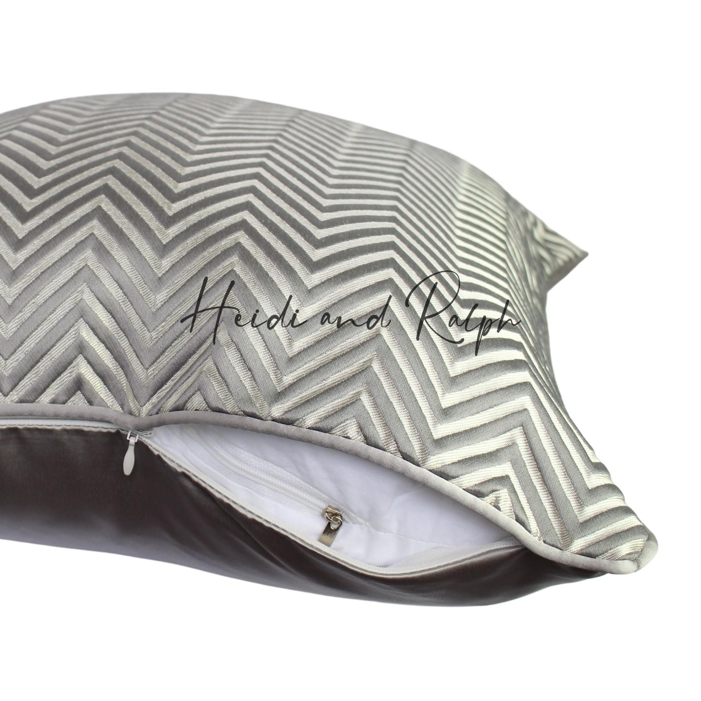 Huxley Silver Chevron Bantal Sofa (Cushion Cover)