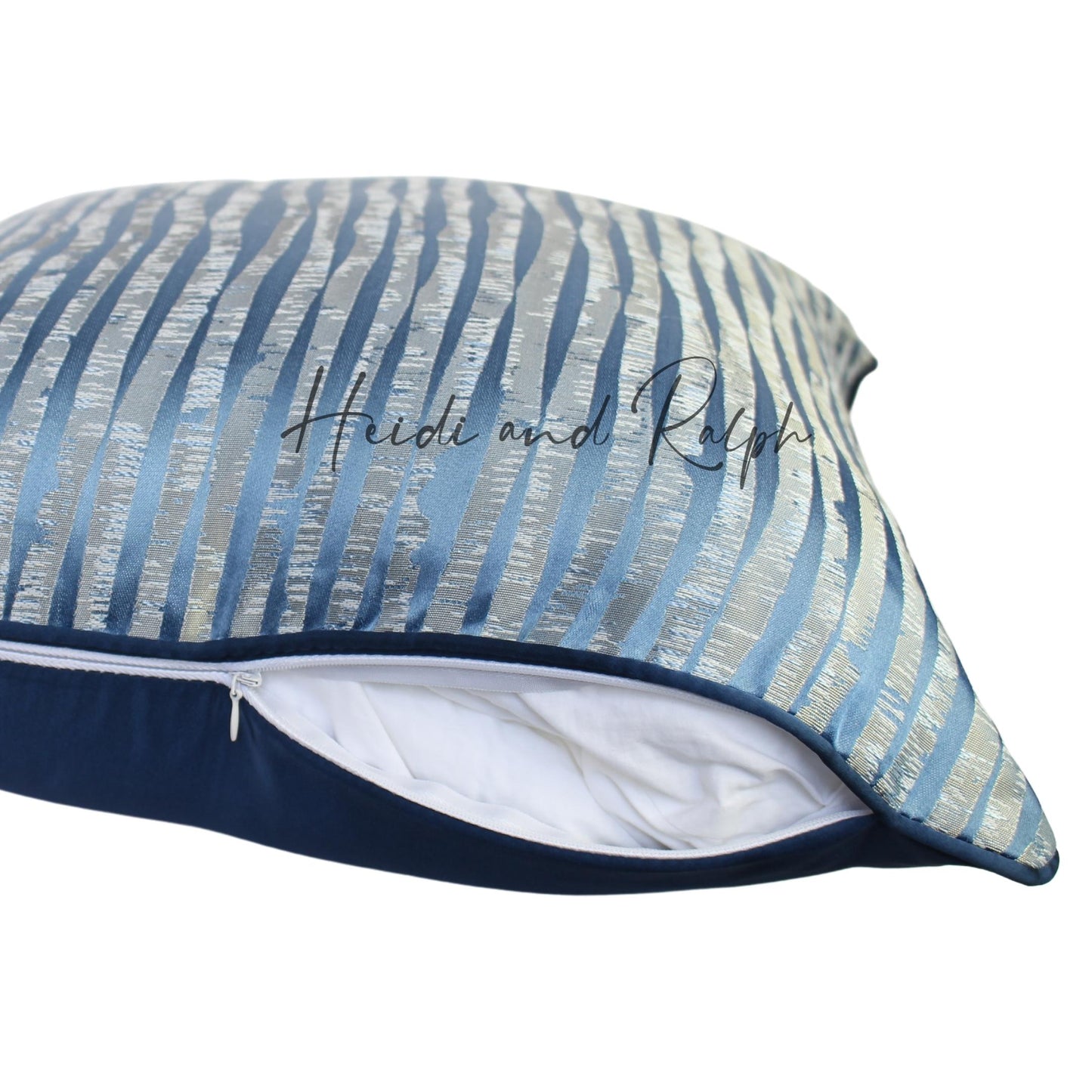 Haddon Silver Blue Line Bantal Sofa (Cushion Cover)