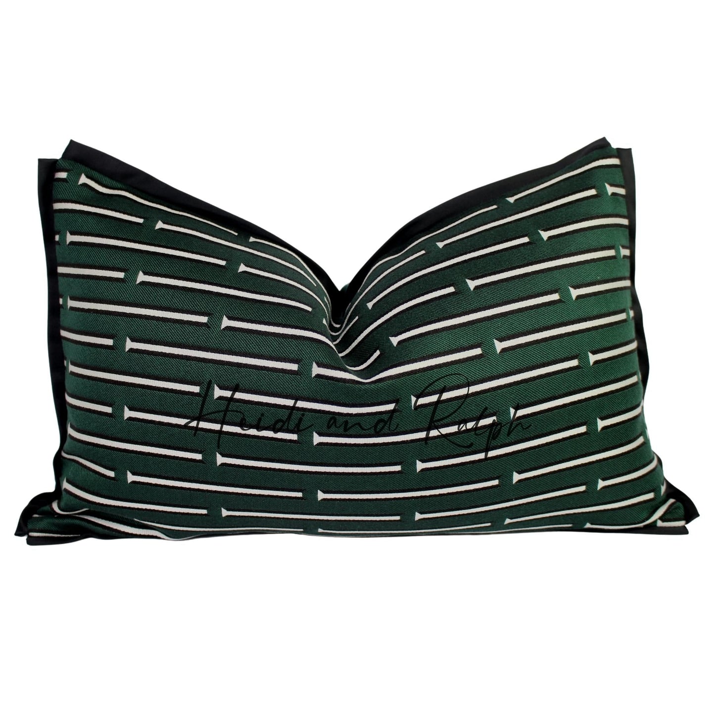 Henley Emerald Green White Line Bantal Sofa (Cushion Cover)