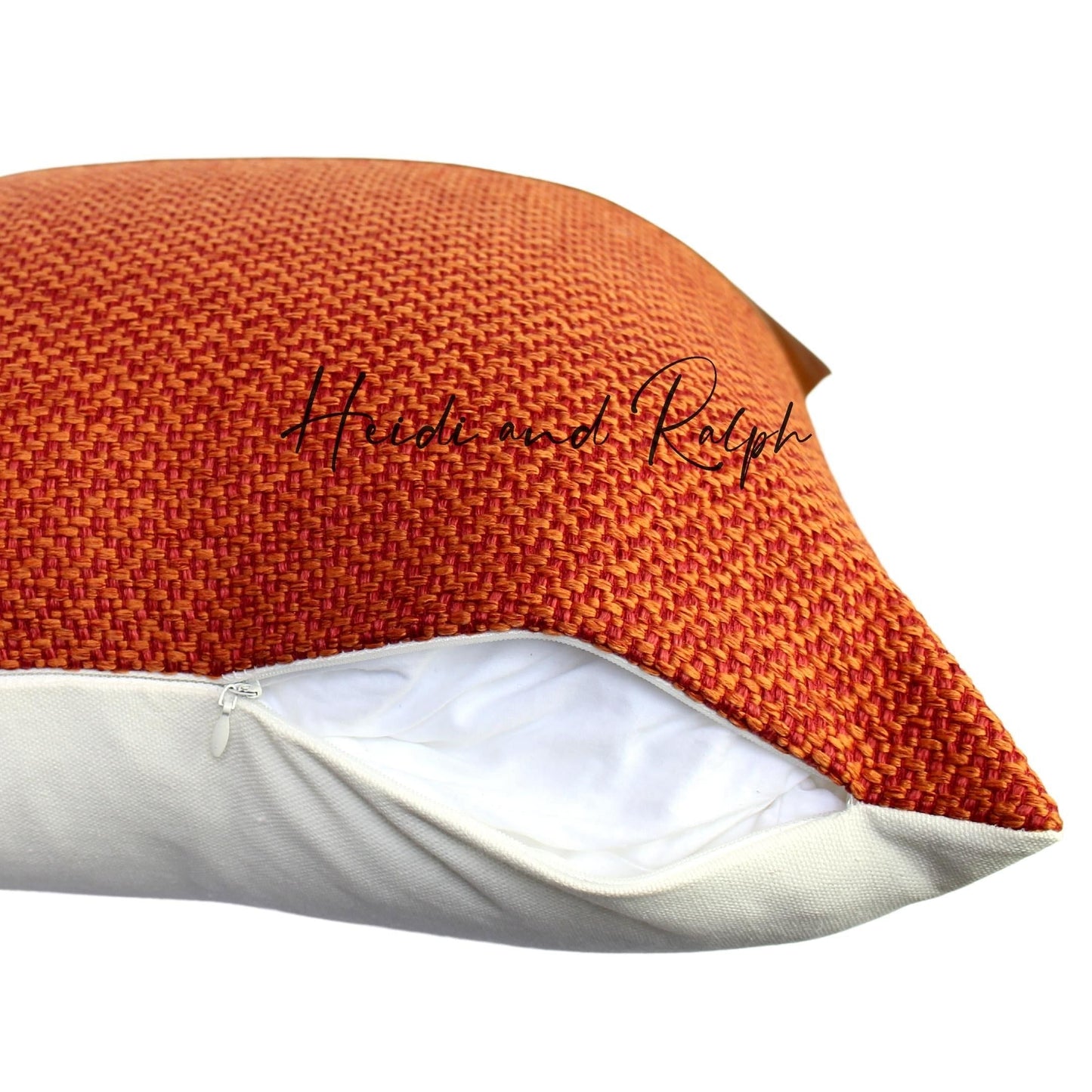 Hera Half Faux Leather Bantal Sofa Red (Cushion Cover)
