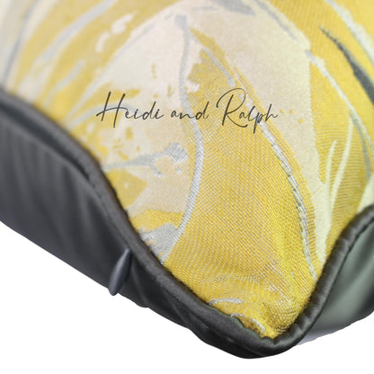 Haven Leaf Bantal Sofa Gold Grey (Cushion Cover)