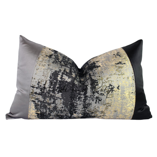 Huntley Black Grey Gold Bantal Sofa (Cushion Cover)