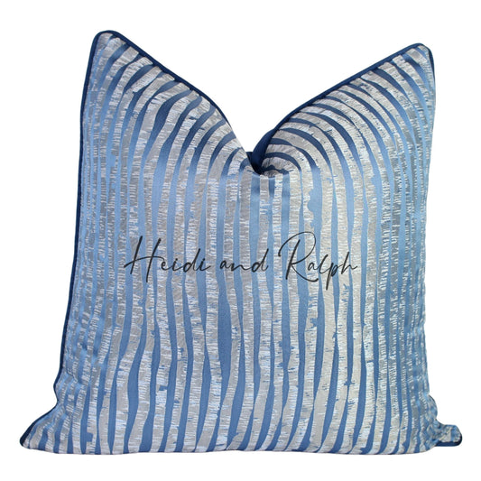 Haddon Silver Blue Line Bantal Sofa (Cushion Cover)