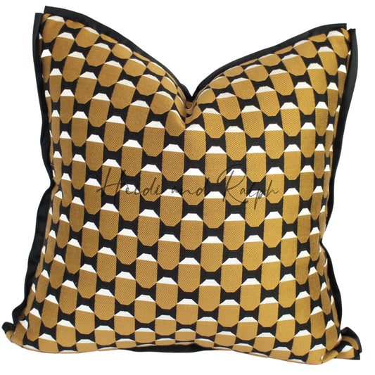 Helen Octagonal Black Gold Bantal Sofa (Cushion Cover)