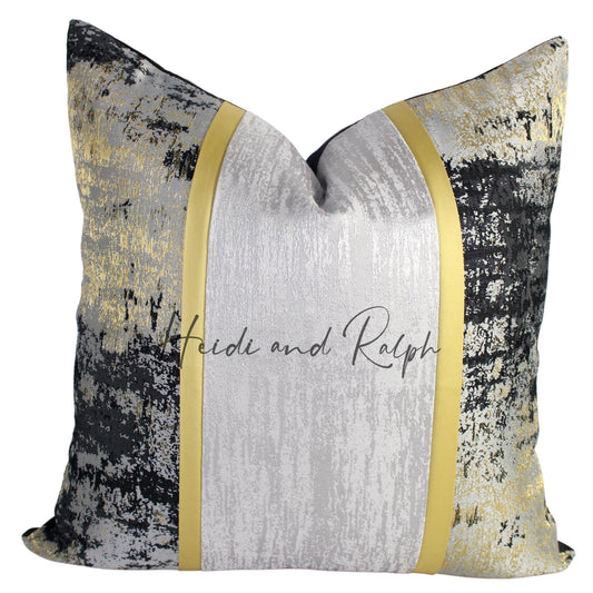 Houston Grey Gold Bantal Sofa (Cushion Cover)