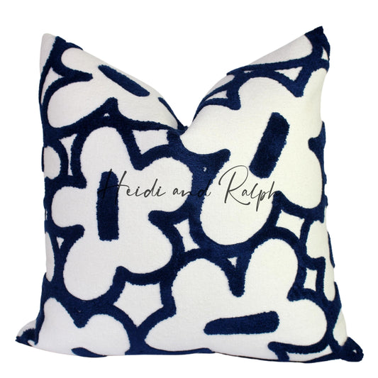 Hart Blue Flower Bantal Sofa (Cushion Cover)