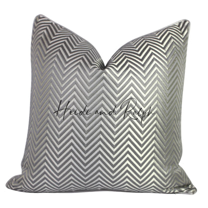 Huxley Silver Chevron Bantal Sofa (Cushion Cover)