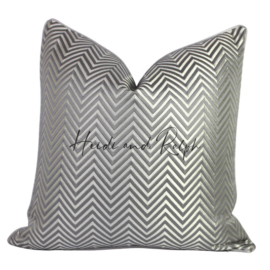 Huxley Silver Chevron Bantal Sofa (Cushion Cover)
