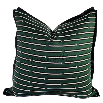 Henley Emerald Green White Line Bantal Sofa (Cushion Cover)