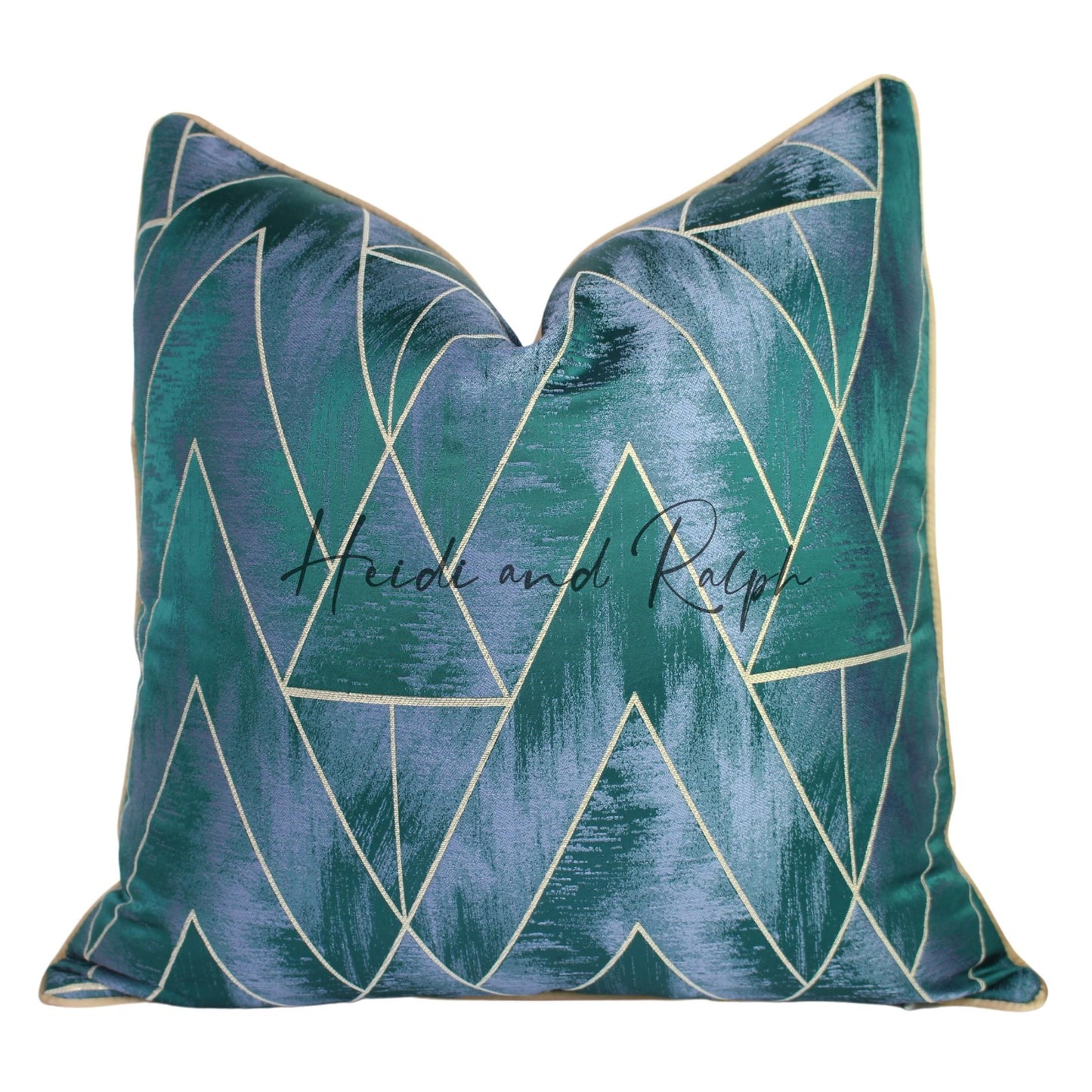 Harmony Greenish Gold Triangle Bantal Sofa (Cushion Cover)