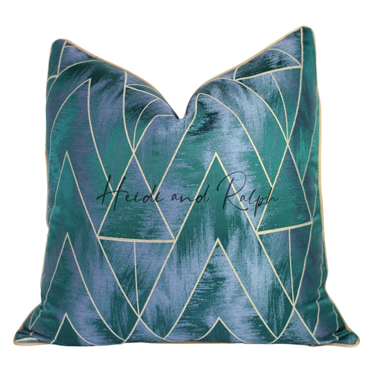 Harmony Greenish Gold Triangle Bantal Sofa (Cushion Cover)