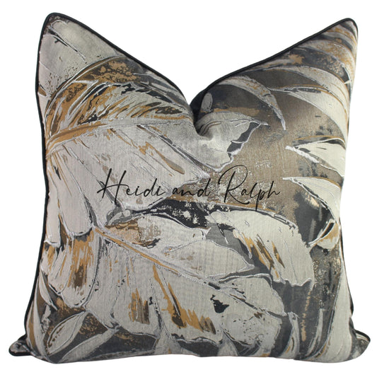 Haven Leaf Bantal Sofa Black Brown (Cushion Cover)