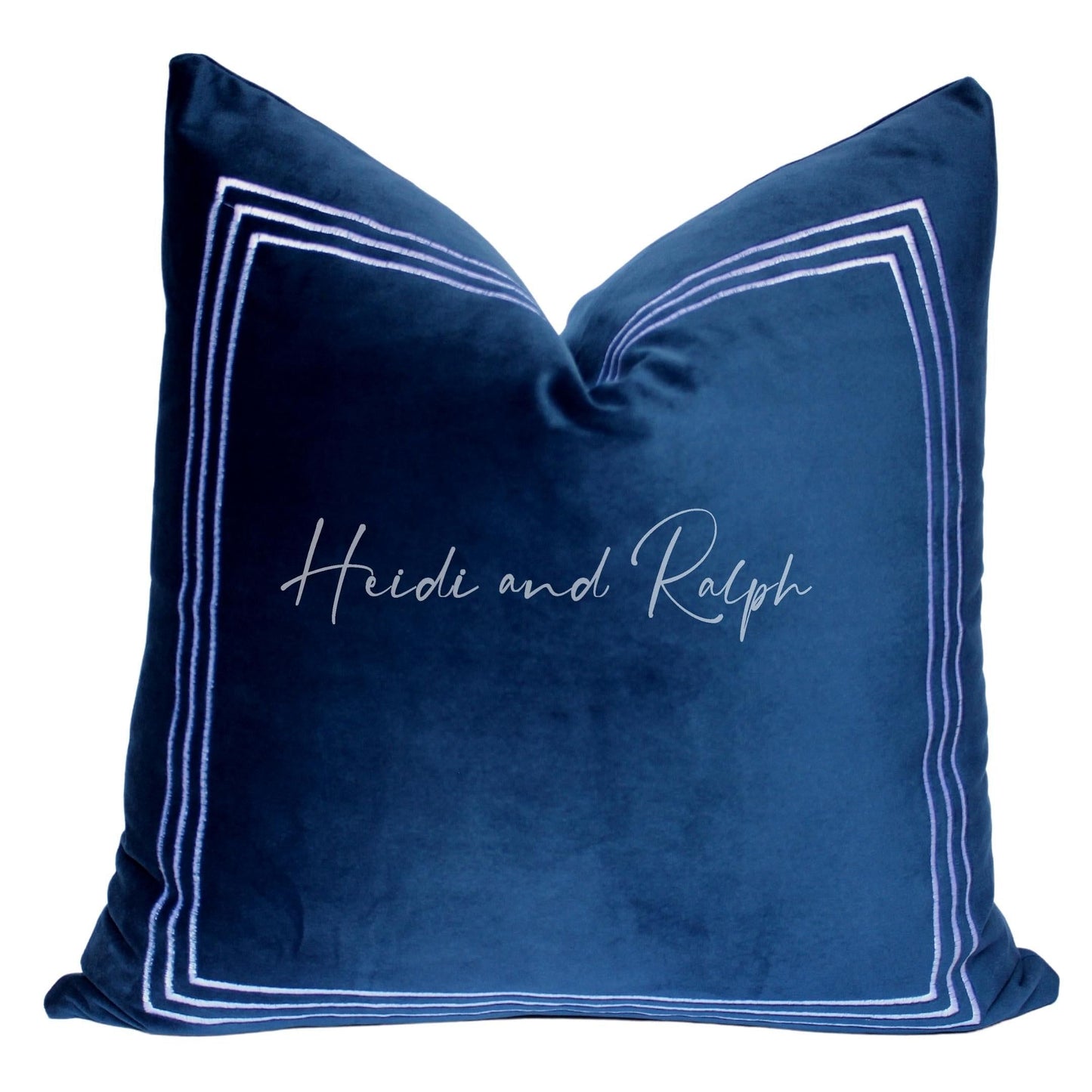 Hazley Square Triple Blue Box Bantal Sofa (Cushion Cover)