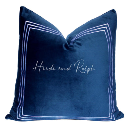 Hazley Square Triple Blue Box Bantal Sofa (Cushion Cover)