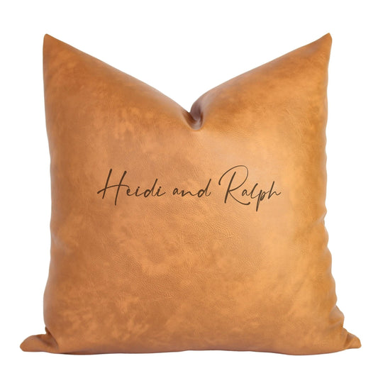 Haddelyn Brown Leather Bantal Sofa (Cushion Cover)