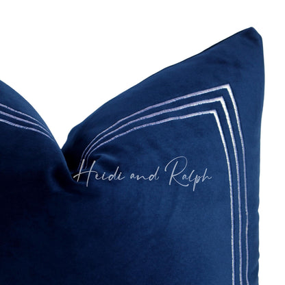 Hazley Square Triple Blue Box Bantal Sofa (Cushion Cover)