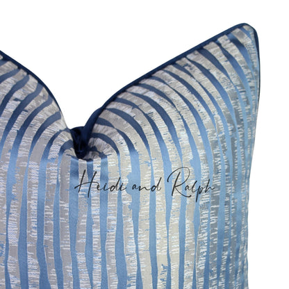 Haddon Silver Blue Line Bantal Sofa (Cushion Cover)