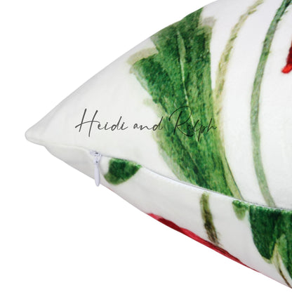 Harland Red Flower Bantal Sofa (Cushion Cover)