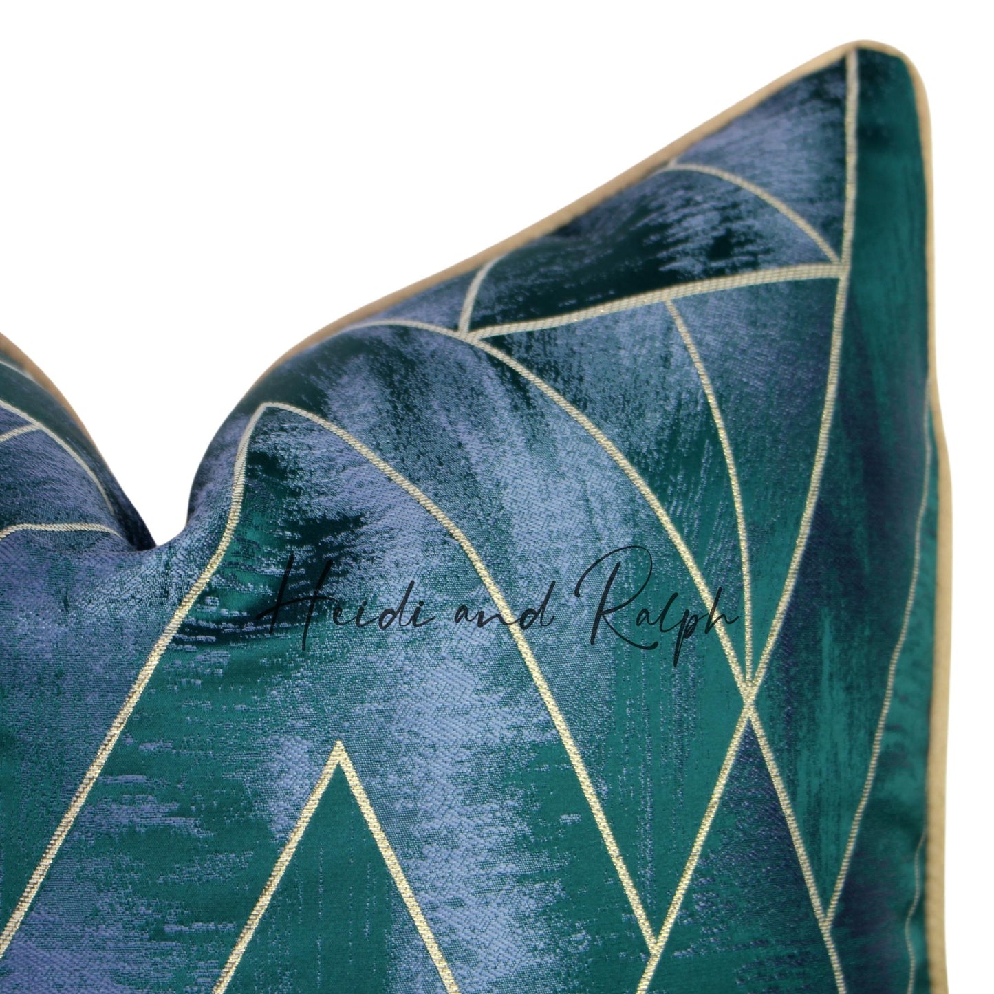 Harmony Greenish Gold Triangle Bantal Sofa (Cushion Cover)
