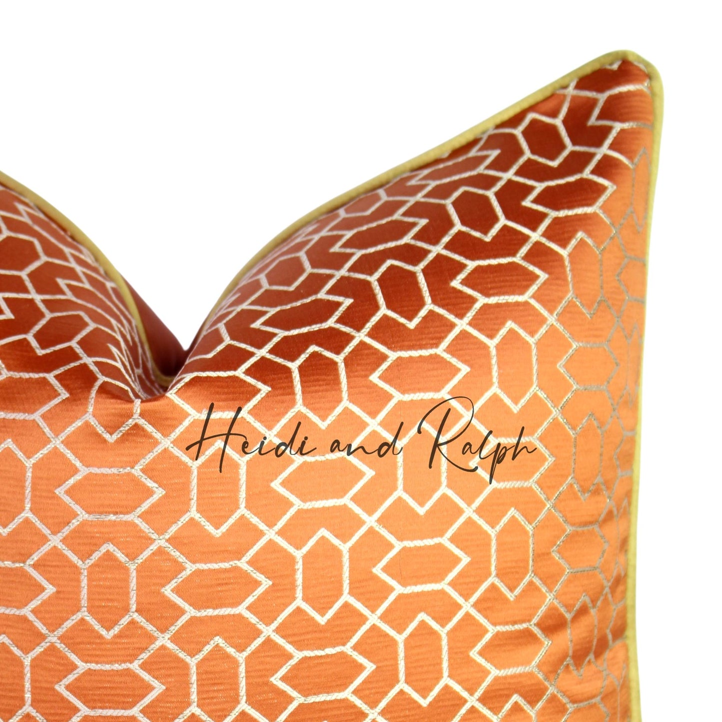 Halyna Orange Mashrabiya Bantal Sofa (Cushion Cover)