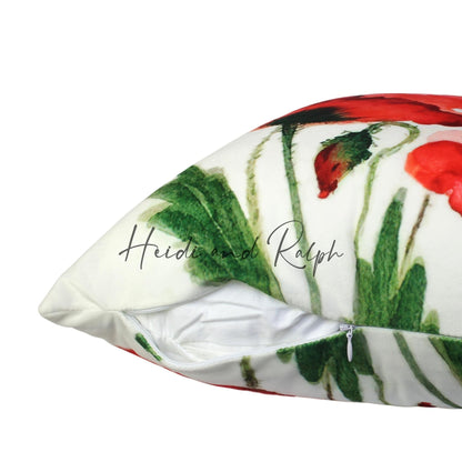Harland Red Flower Bantal Sofa (Cushion Cover)