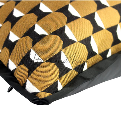 Helen Octagonal Black Gold Bantal Sofa (Cushion Cover)