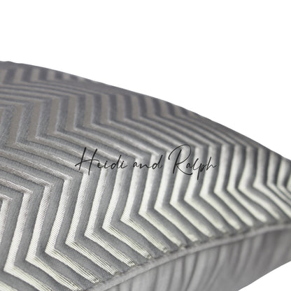 Huxley Silver Chevron Bantal Sofa (Cushion Cover)