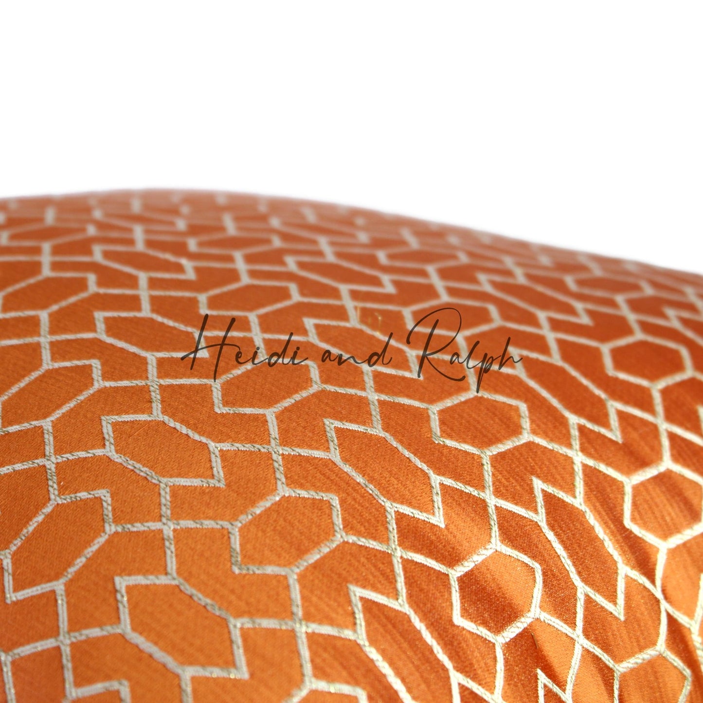 Halyna Orange Mashrabiya Bantal Sofa (Cushion Cover)