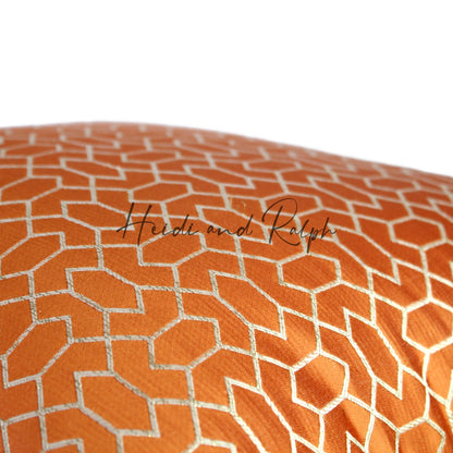 Halyna Orange Mashrabiya Bantal Sofa (Cushion Cover)