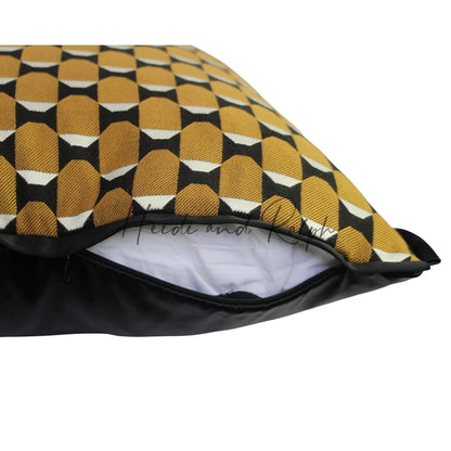 Helen Octagonal Black Gold Bantal Sofa (Cushion Cover)