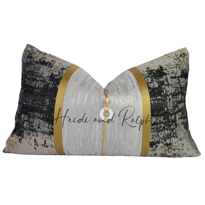 Houston Grey Gold Bantal Sofa (Cushion Cover)