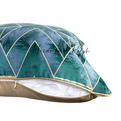 Harmony Greenish Gold Triangle Bantal Sofa (Cushion Cover)