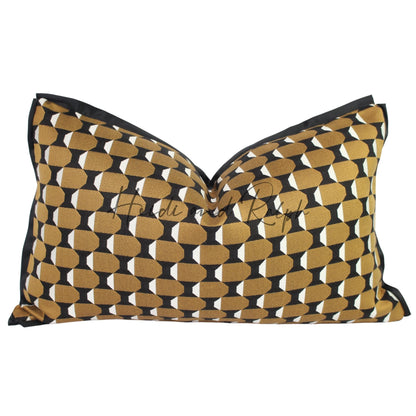 Helen Octagonal Black Gold Bantal Sofa (Cushion Cover)