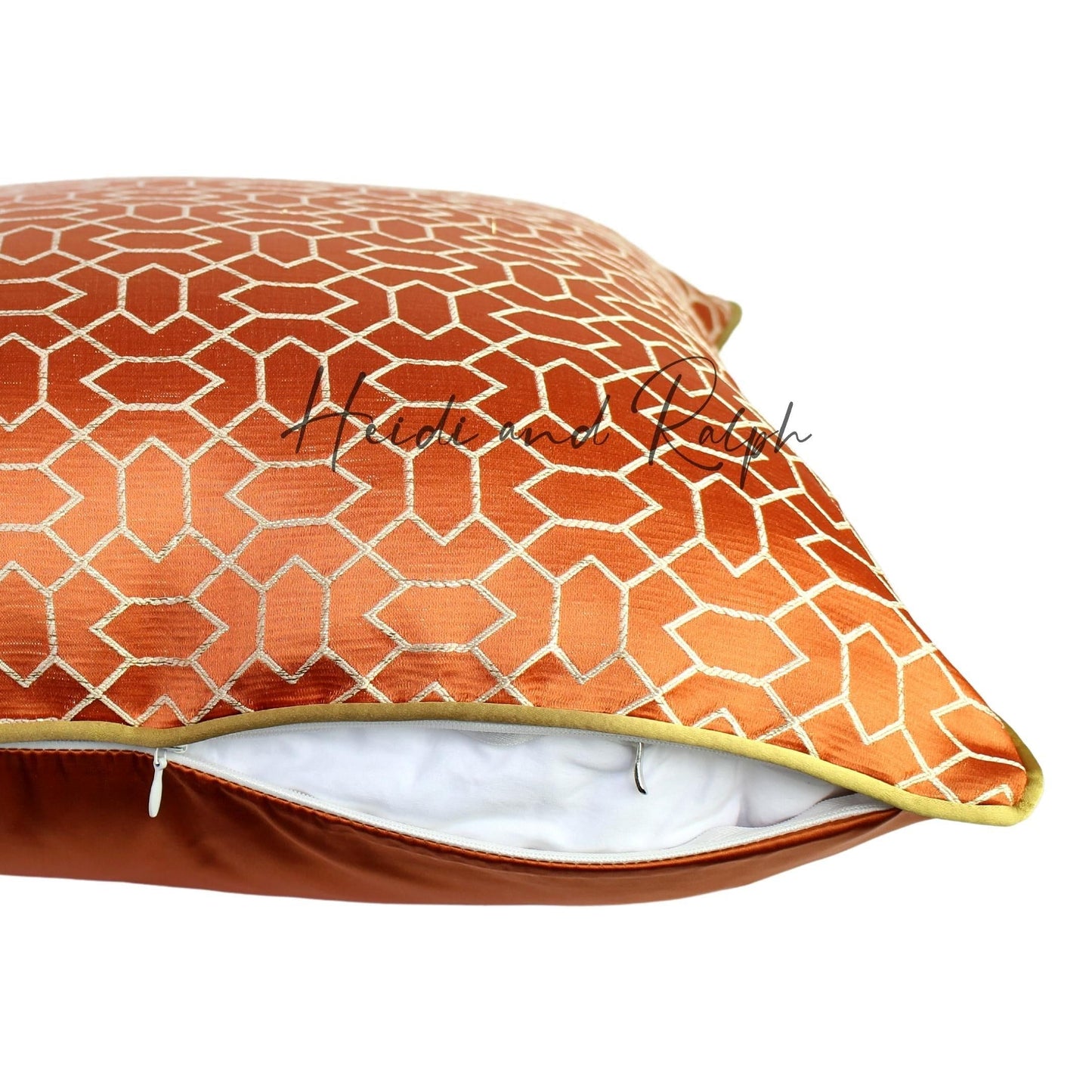 Halyna Orange Mashrabiya Bantal Sofa (Cushion Cover)